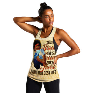 Afro Nurses Women Racerback Tank Black Queen African