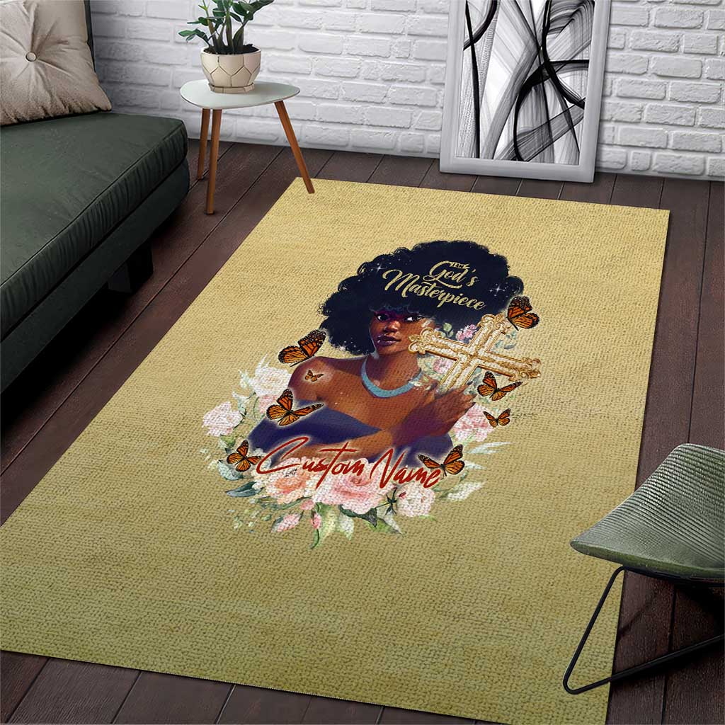 Personalized I Am God's Masterpiece Area Rug African Women