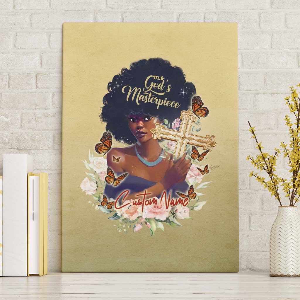 Personalized I Am God's Masterpiece Canvas Wall Art African Women