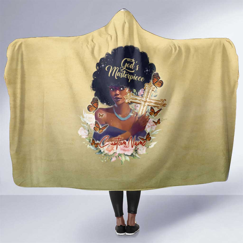 Personalized I Am God's Masterpiece Hooded Blanket African Women