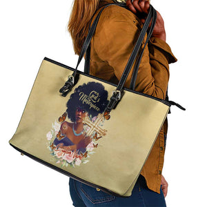 Personalized I Am God's Masterpiece Leather Tote Bag African Women