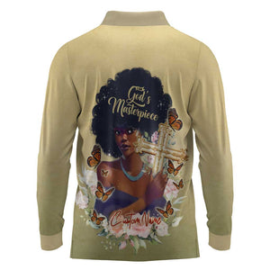 Personalized I Am God's Masterpiece Long Sleeve Polo Shirt African Women