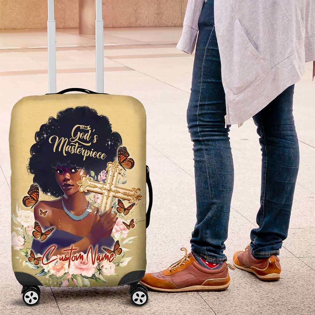 Personalized I Am God's Masterpiece Luggage Cover African Women