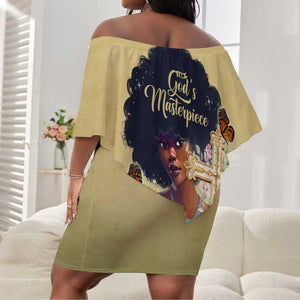 Personalized I Am God's Masterpiece Off Shoulder Short Dress African Women