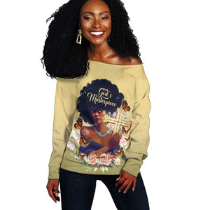 Personalized I Am God's Masterpiece Off Shoulder Sweater African Women