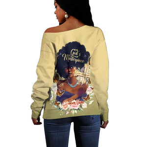 Personalized I Am God's Masterpiece Off Shoulder Sweater African Women