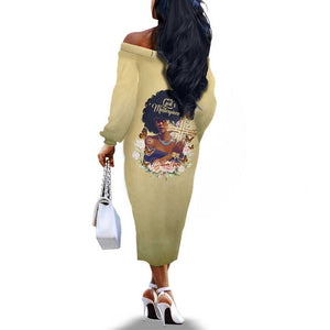 Personalized I Am God's Masterpiece Off The Shoulder Long Sleeve Dress African Women