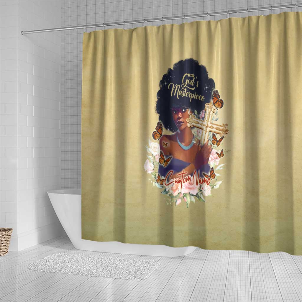 Personalized I Am God's Masterpiece Shower Curtain African Women