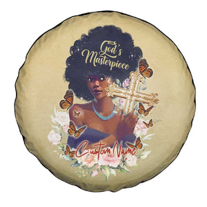 Personalized I Am God's Masterpiece Spare Tire Cover African Women