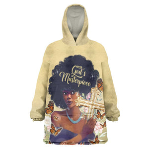 Personalized I Am God's Masterpiece Wearable Blanket Hoodie African Women