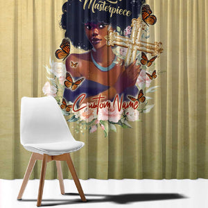 Personalized I Am God's Masterpiece Window Curtain African Women