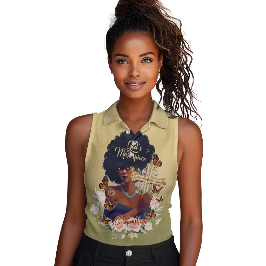 Personalized I Am God's Masterpiece Women Sleeveless Polo Shirt African Women