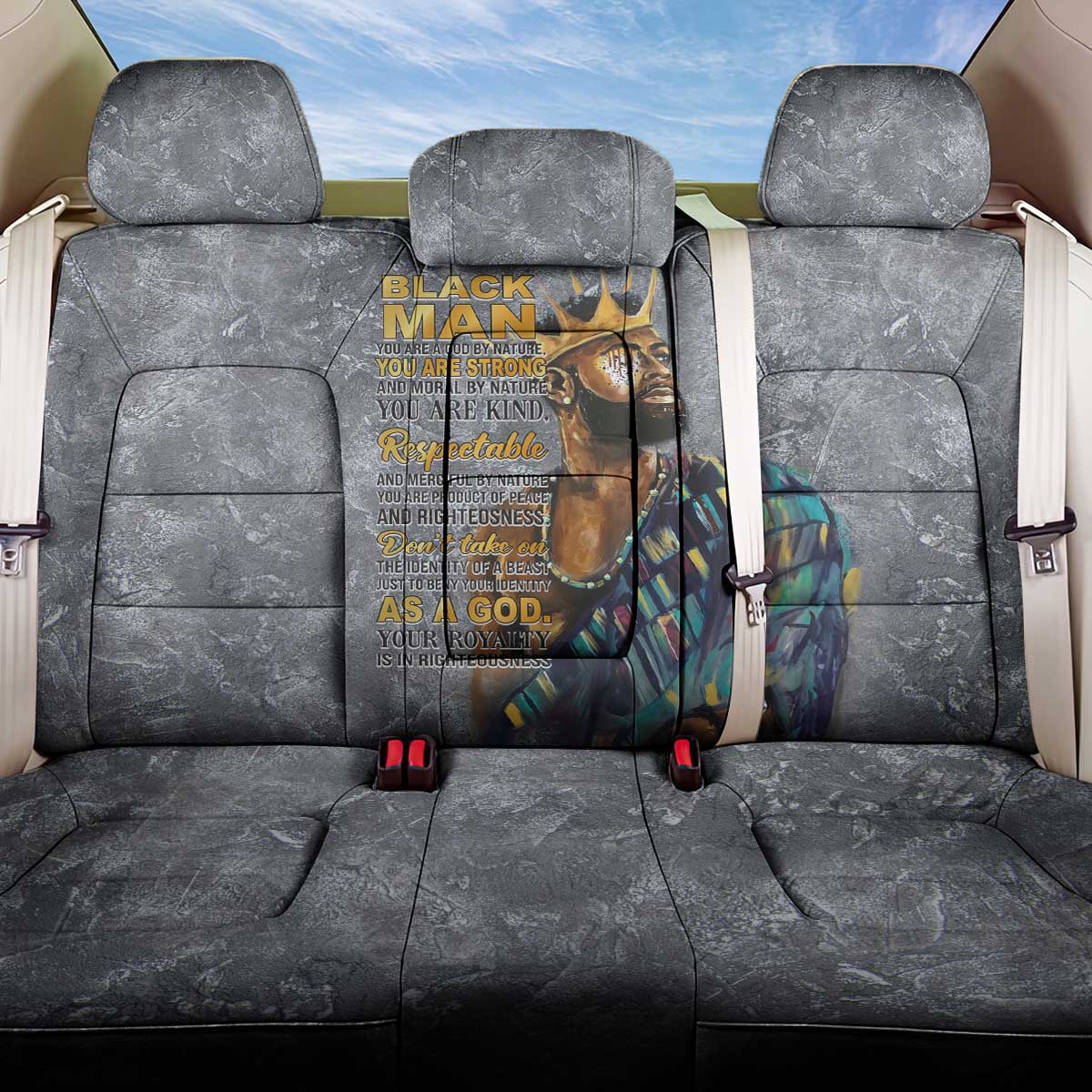 Black Man Africa Back Car Seat Cover Naturally King