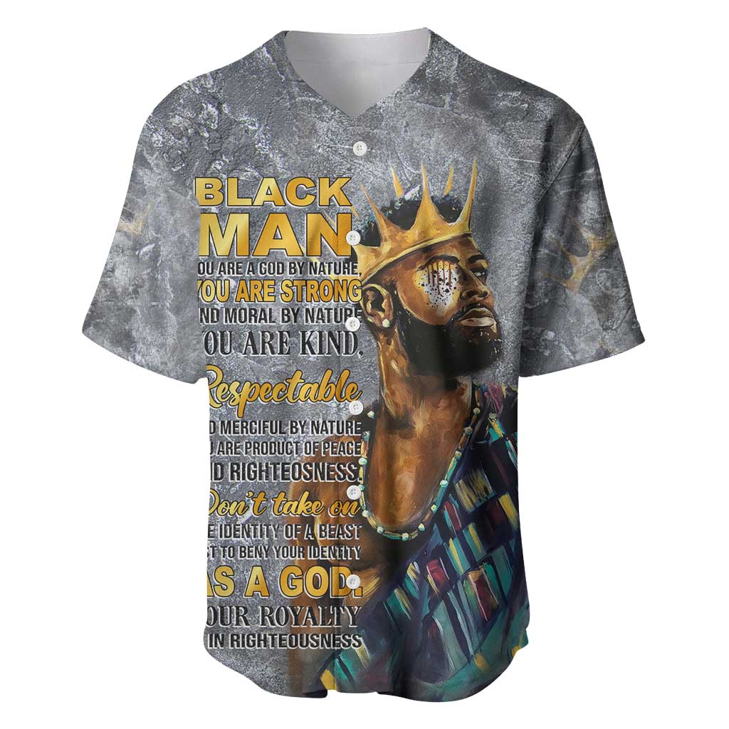 Black Man Africa Baseball Jersey Naturally King