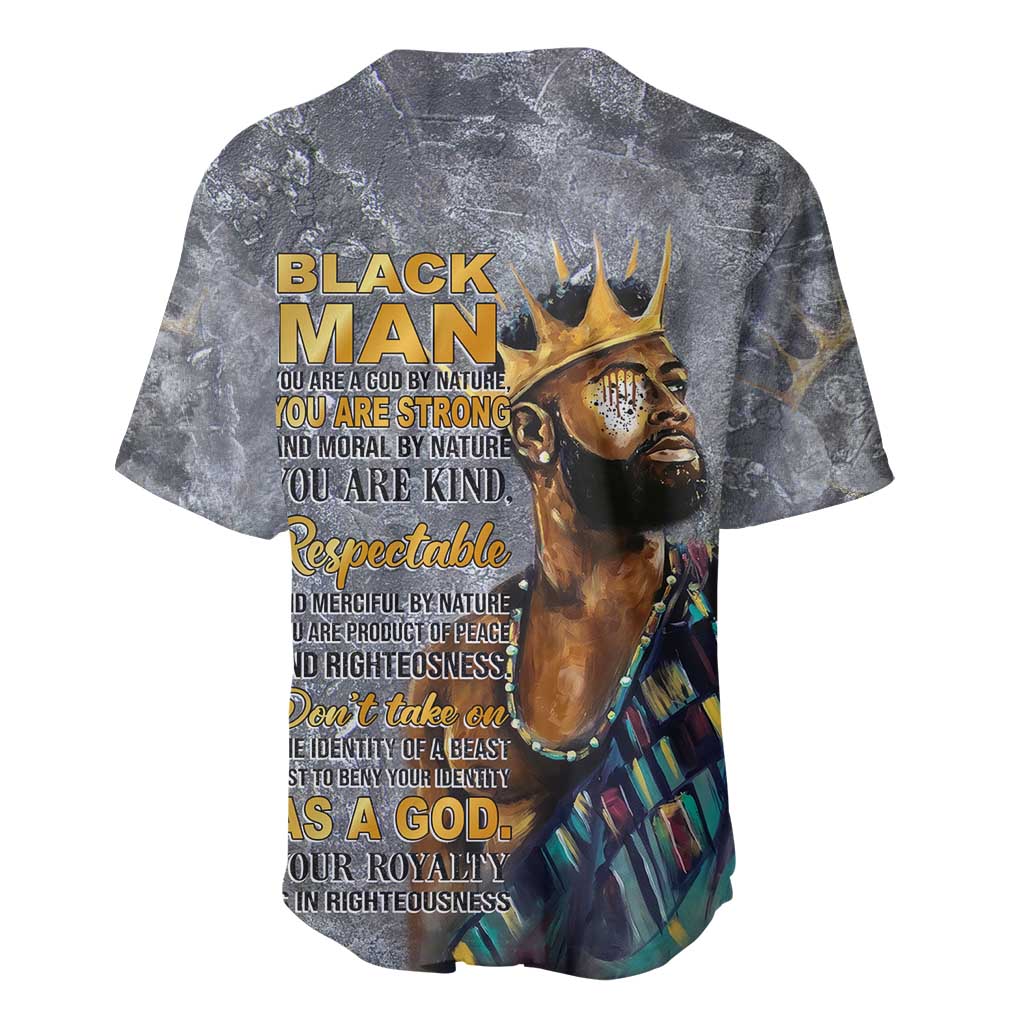Black Man Africa Baseball Jersey Naturally King
