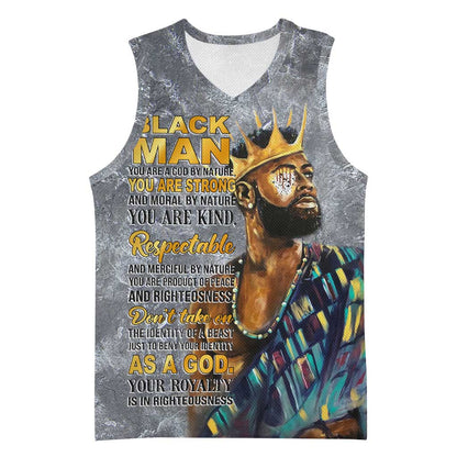 Black Man Africa Basketball Jersey Naturally King DT02