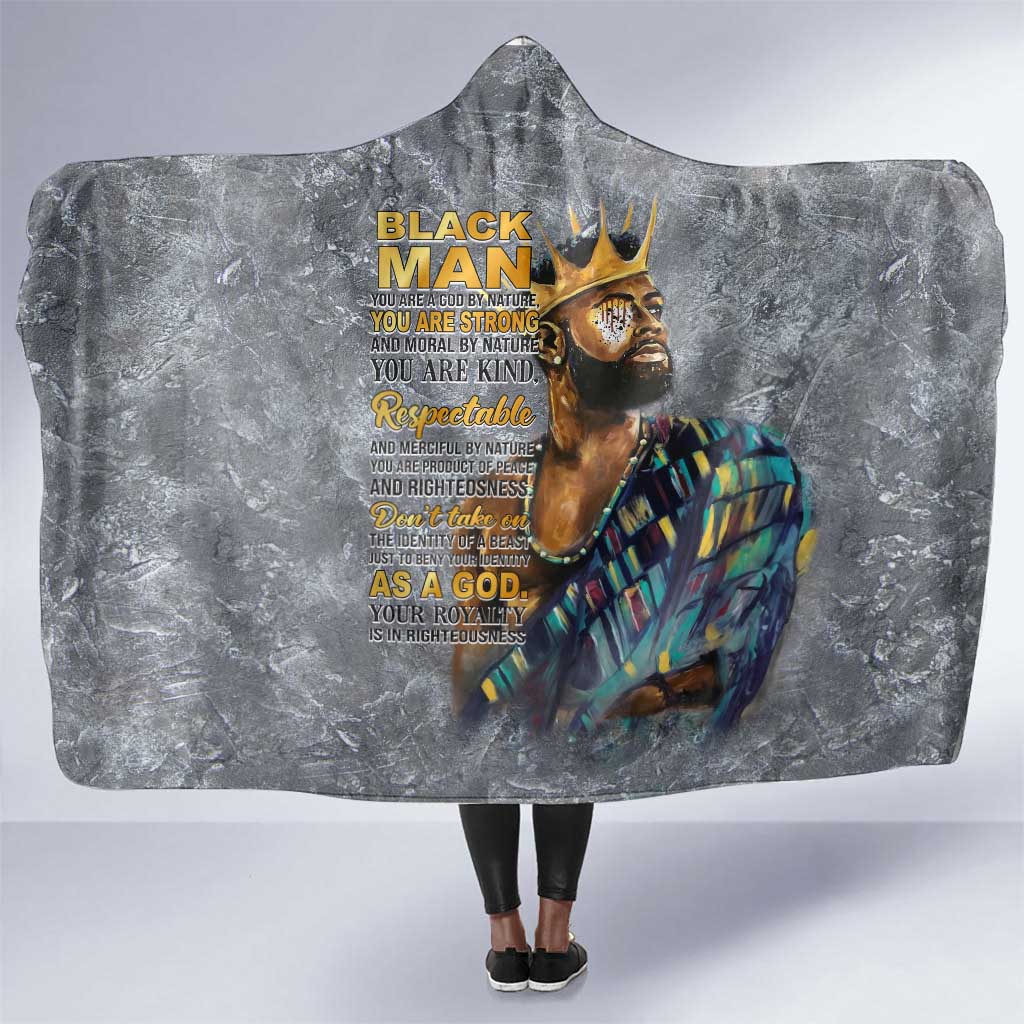 Black Man Africa Hooded Blanket Naturally King