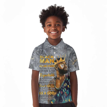 Black Man Africa Kid Polo Shirt Naturally King