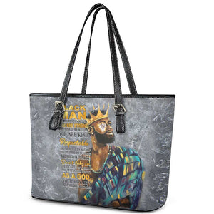 Black Man Africa Leather Tote Bag Naturally King