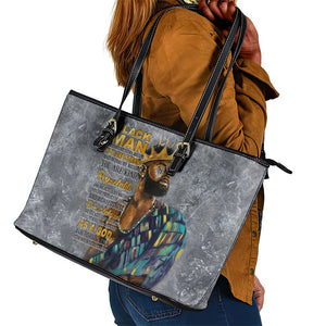 Black Man Africa Leather Tote Bag Naturally King