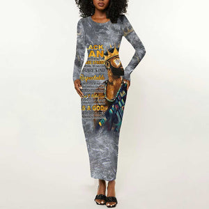 Black Man Africa Long Sleeve Bodycon Dress Naturally King