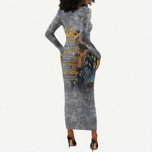 Black Man Africa Long Sleeve Bodycon Dress Naturally King