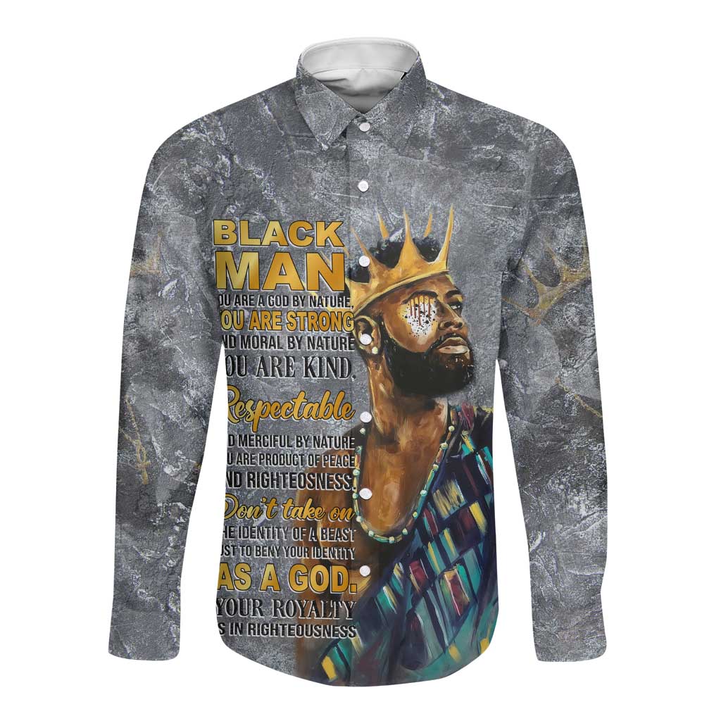 Black Man Africa Long Sleeve Button Shirt Naturally King