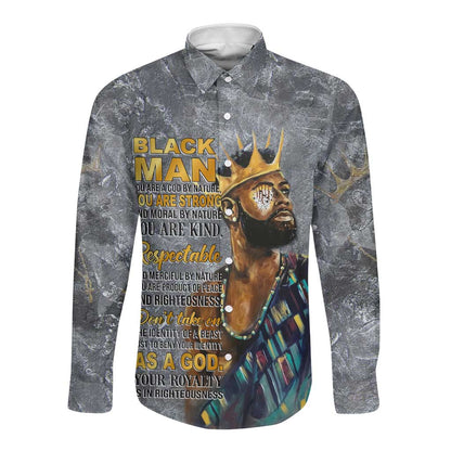 Black Man Africa Long Sleeve Button Shirt Naturally King
