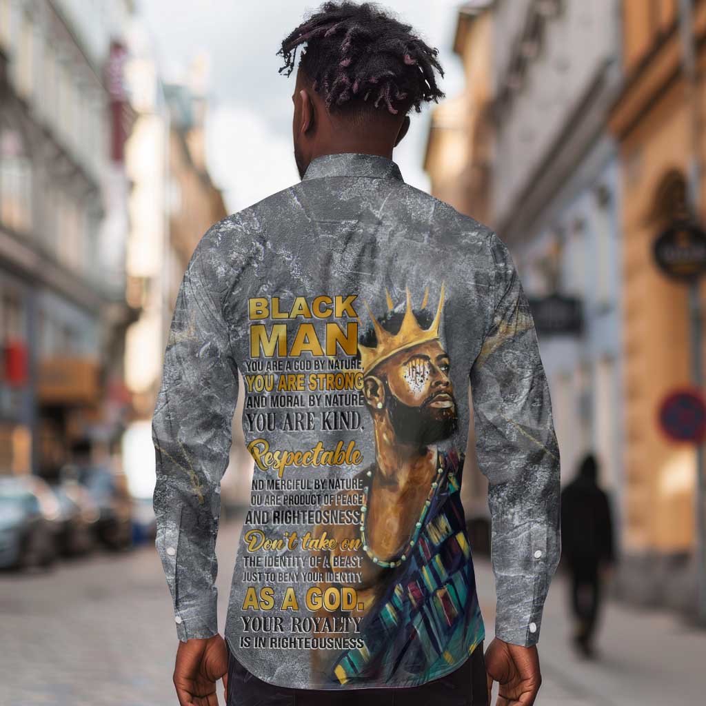 Black Man Africa Long Sleeve Button Shirt Naturally King