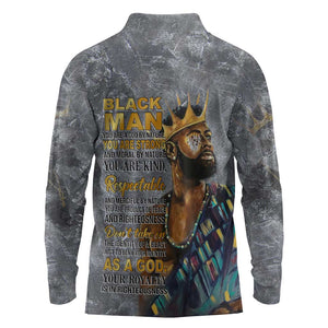 Black Man Africa Long Sleeve Polo Shirt Naturally King