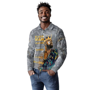 Black Man Africa Long Sleeve Polo Shirt Naturally King