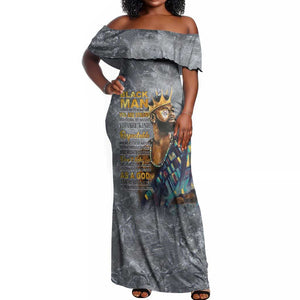 Black Man Africa Off Shoulder Maxi Dress Naturally King