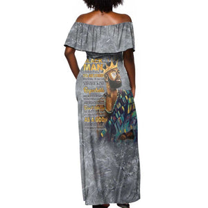 Black Man Africa Off Shoulder Maxi Dress Naturally King