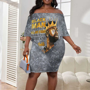 Black Man Africa Off Shoulder Short Dress Naturally King