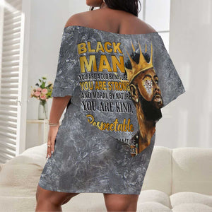 Black Man Africa Off Shoulder Short Dress Naturally King