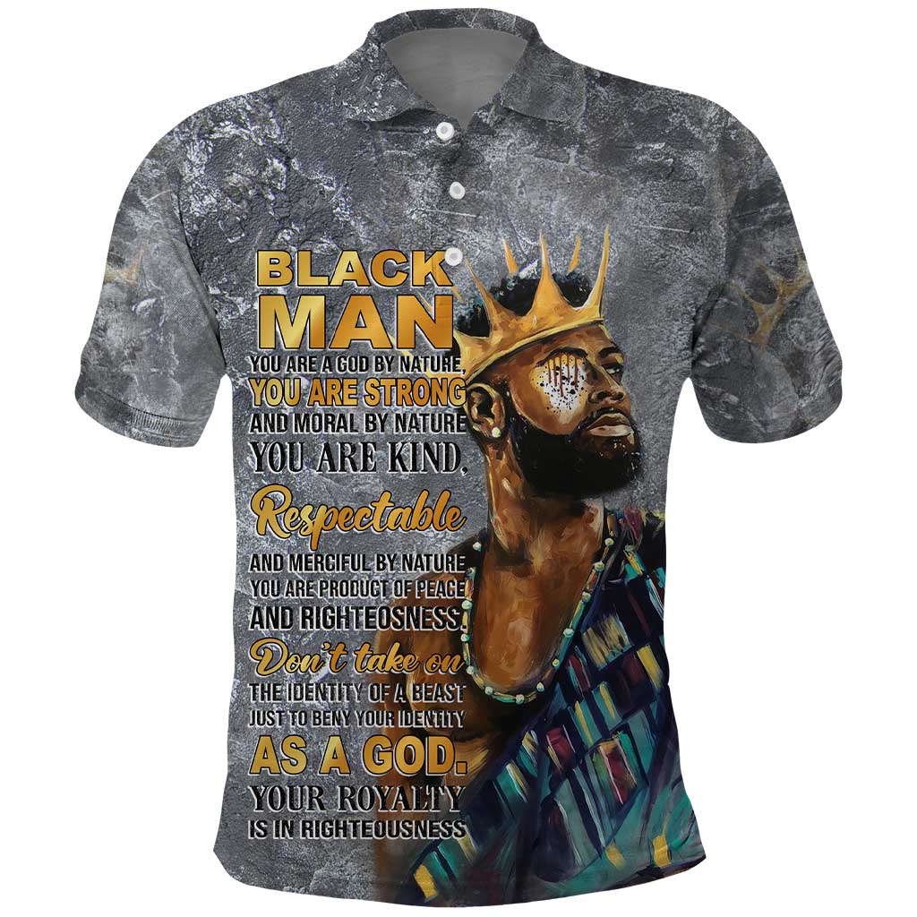 Black Man Africa Polo Shirt Naturally King