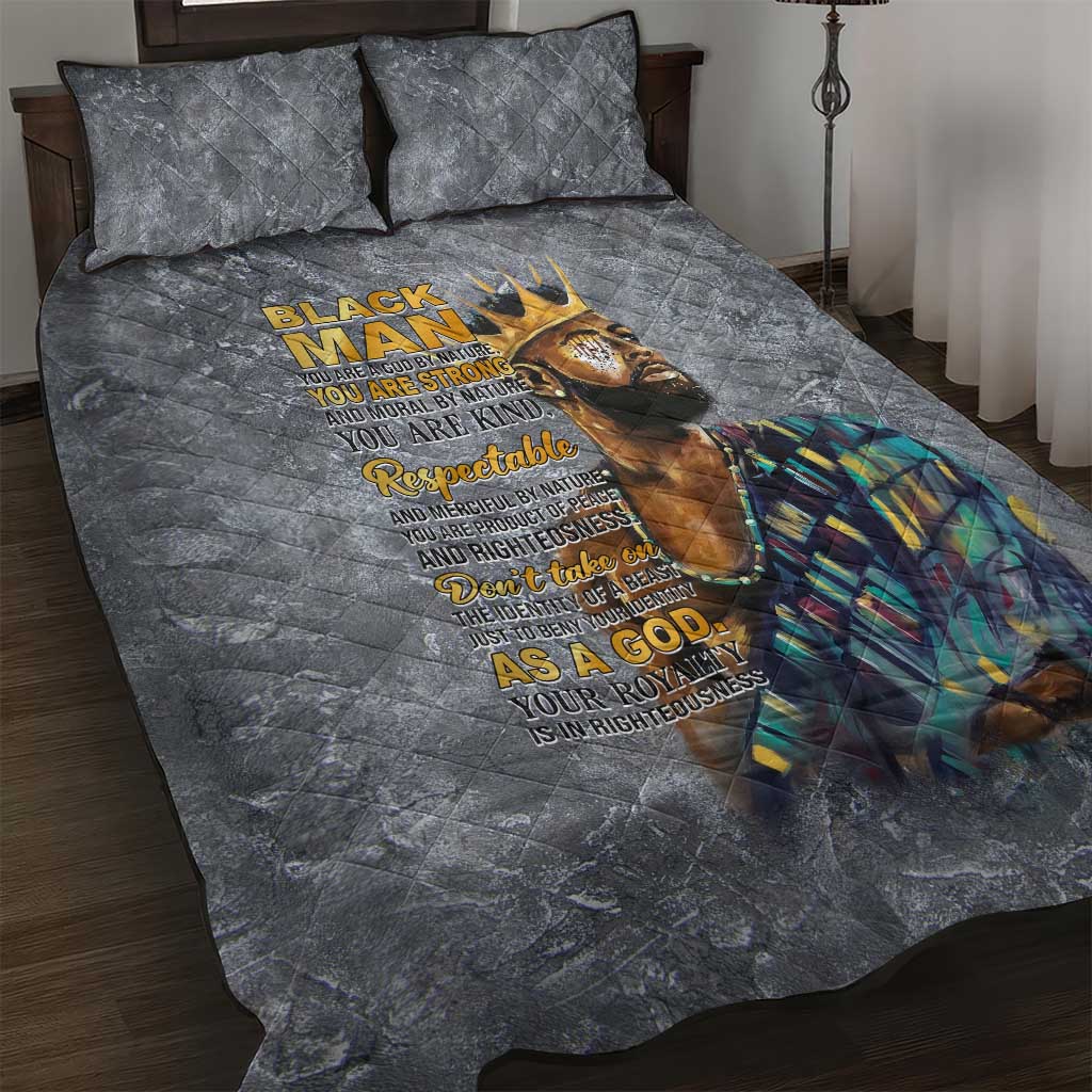 Black Man Africa Quilt Bed Set Naturally King