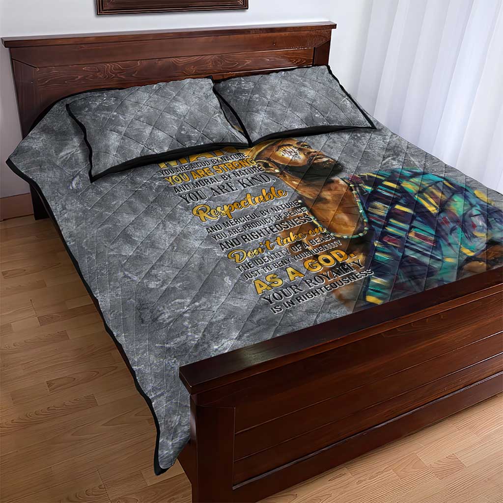 Black Man Africa Quilt Bed Set Naturally King