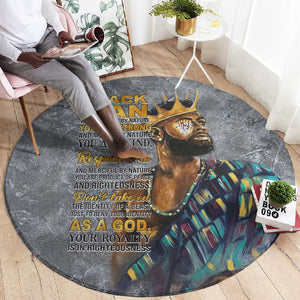 Black Man Africa Round Carpet Naturally King