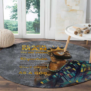 Black Man Africa Round Carpet Naturally King