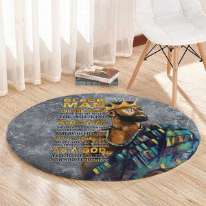 Black Man Africa Round Carpet Naturally King