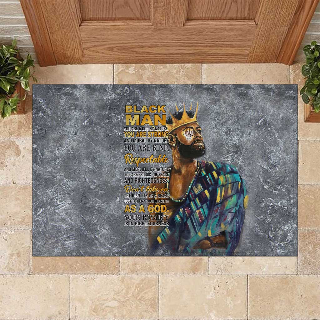 Black Man Africa Rubber Doormat Naturally King