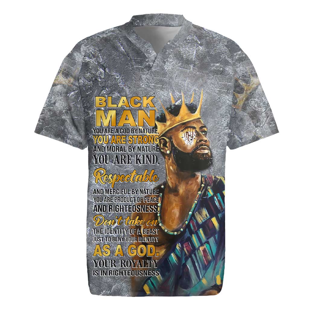 Black Man Africa Rugby Jersey Naturally King