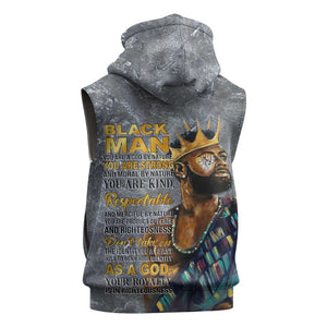 Black Man Africa Sleeveless Zip Hoodie Naturally King - African Pride