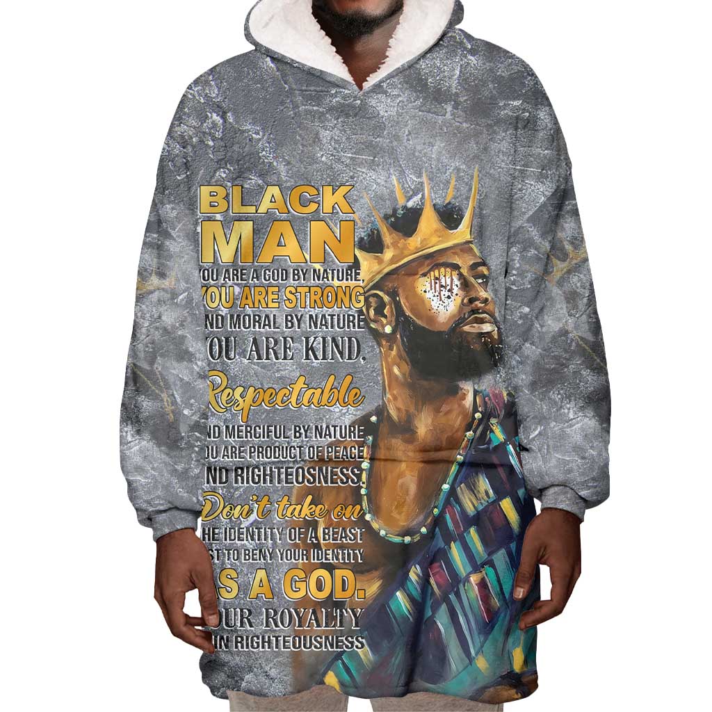 Black Man Africa Wearable Blanket Hoodie Naturally King