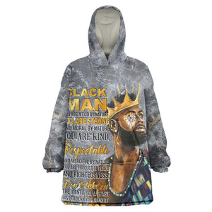 Black Man Africa Wearable Blanket Hoodie Naturally King