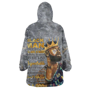 Black Man Africa Wearable Blanket Hoodie Naturally King