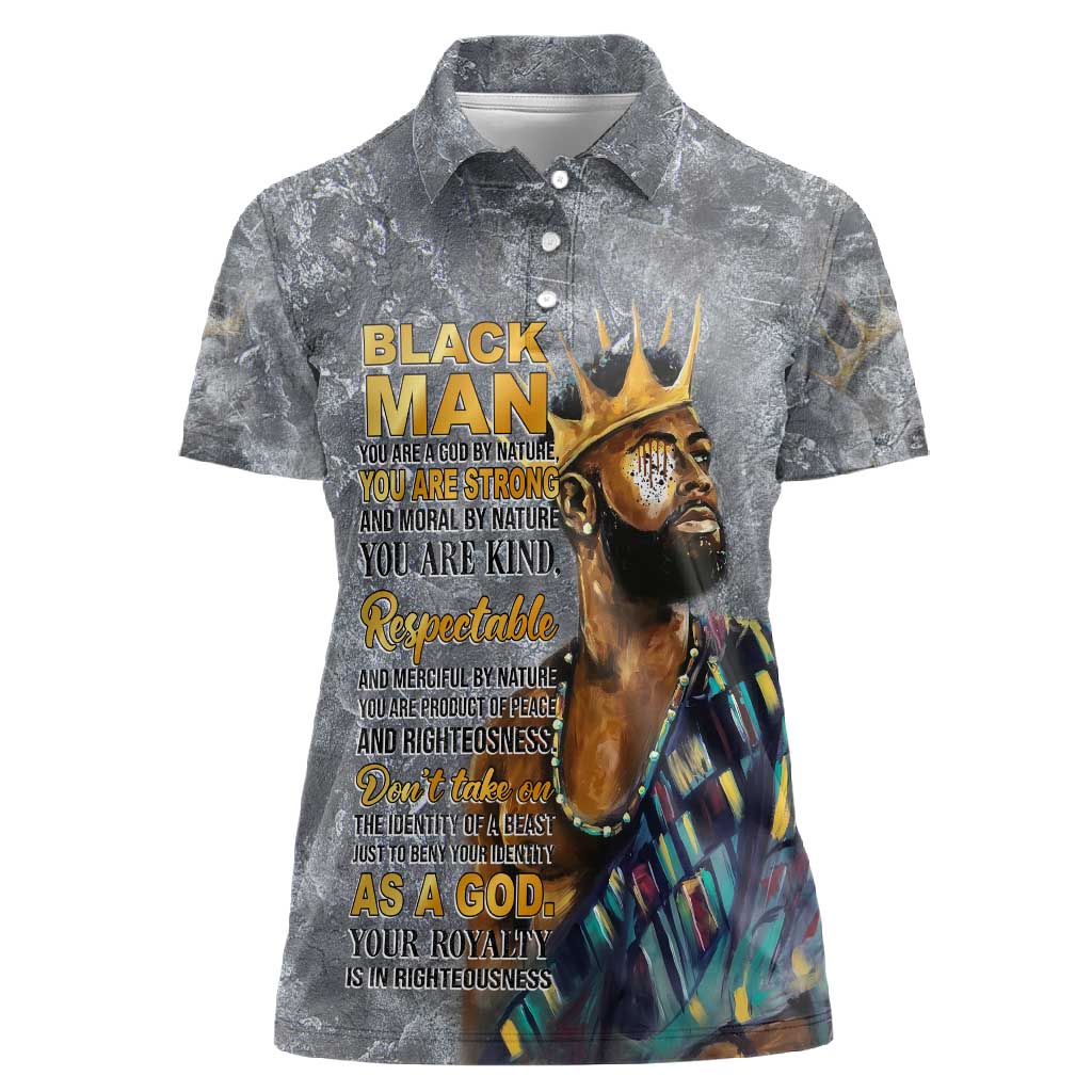 Black Man Africa Women Polo Shirt Naturally King