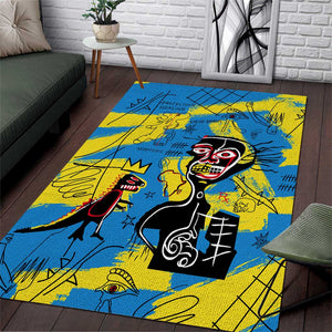 African Art Viva Underground Psychedelic Vintage Style Area Rug