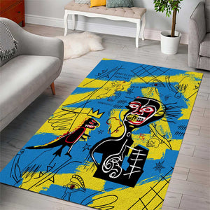 African Art Viva Underground Psychedelic Vintage Style Area Rug